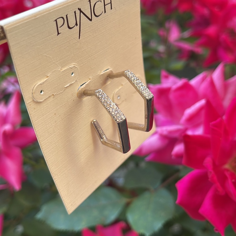 Silver Rhinestone Hoops - Picture 8 of 17